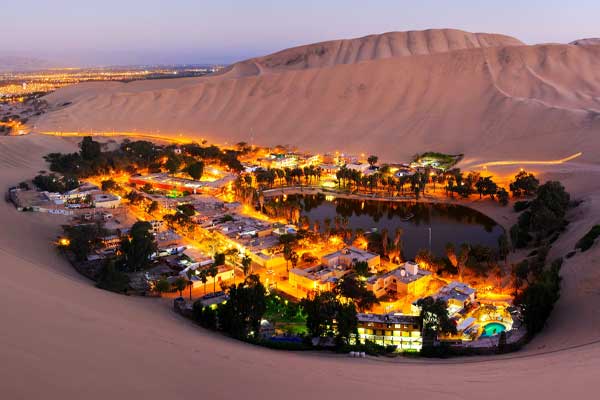   Oasis Huacachina near to Nazca and Paracas in Peru 