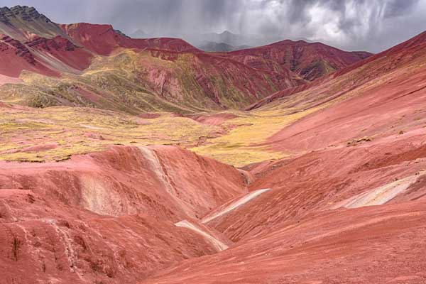  Red Valley a red geological stones and soils located in Ausangate - Cusco 