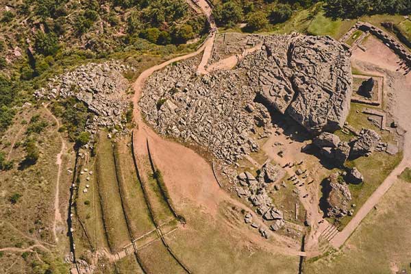  View from drone of Qenqo arqueological site near to Sacsayhuaman 