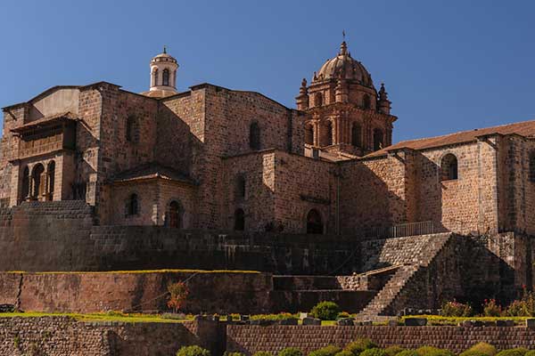  View of Koricancha from av. Sol in Cusco City 