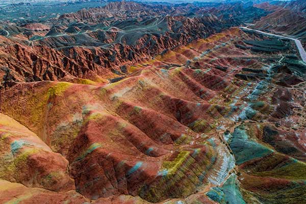  Rainbow mountains a peculiar geological formation in Cusco 