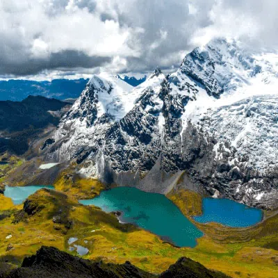  Ausangate mountains in Cusco with clear water and hotspring