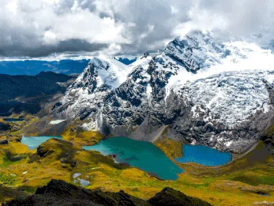  Ausangate mountains in Cusco with clear water and hotspring