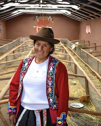 Local indigenous of Cusco is showing her house