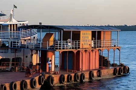  A Luxury cruise  in a port of Amazon river in Loreto