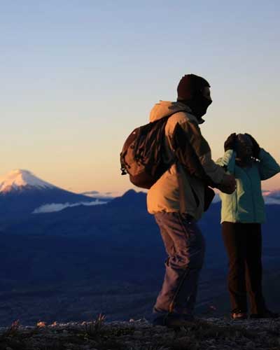 Father with son in Cotopaxi Trek