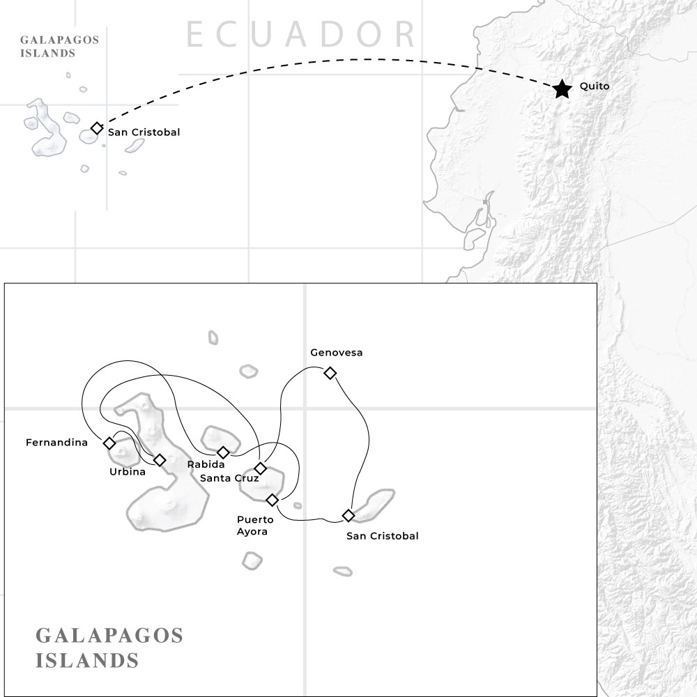 Map route for tour: Tailor Made Ecuador: Northern & Western Route