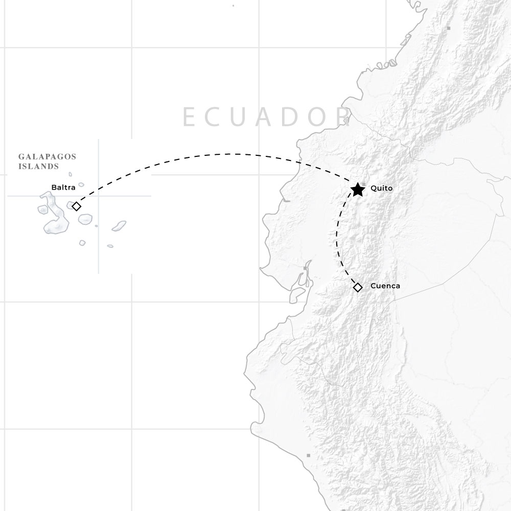 Map route for tour: Tailor Made Ecuador and Galapagos: Sea by Land