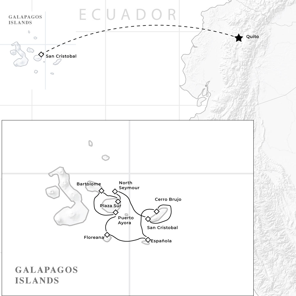 Map route for tour: Tailor Made Ecuador: Southern & Central Route