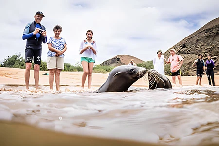  Family in Galápagos Islands Enjoying wildlife and luxury tour