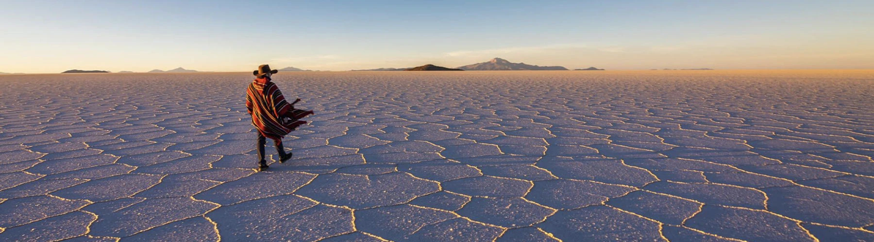 A local bolivian in Uyuni Salt Flats in Private and Luxury Trip